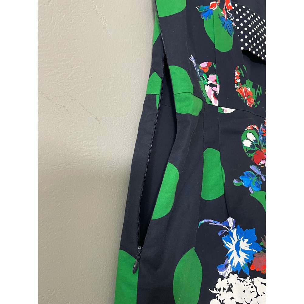 Maeve Anthropologie Womens Floral Polka Dot Mixed Print Open Back Dress Size 8 - Picture 9 of 9
